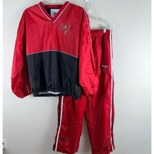 Vintage NFL Tampa Bay Buccaneers Tracksuit L Men Two Piece Colorblock Lined 90s